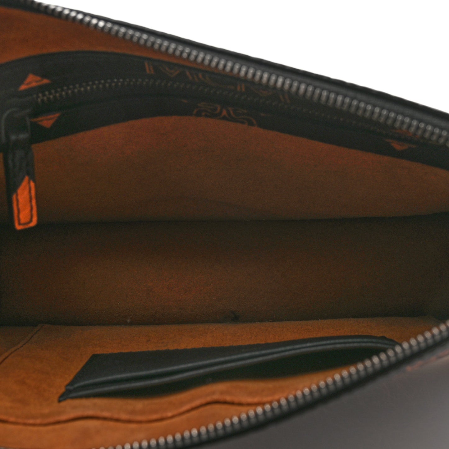 Visetos Zip Chain Pouch Black Cognac