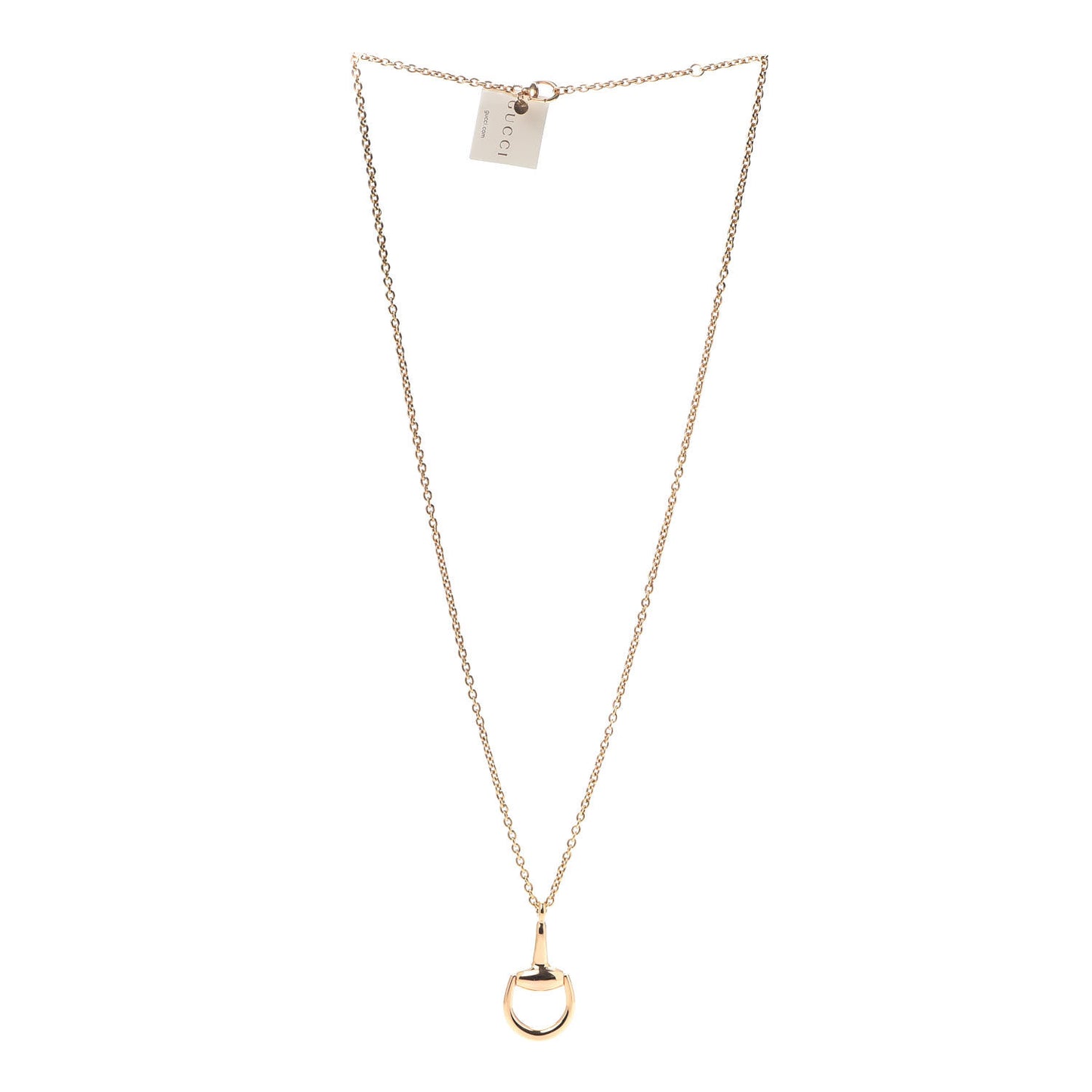 18K Yellow Gold Horsebit Pendant Necklace