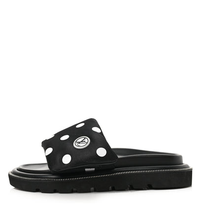Louis Vuitton Satin Polka Dot Pool Pillow Flat Comfort Mule 35 Black White 1 of 7