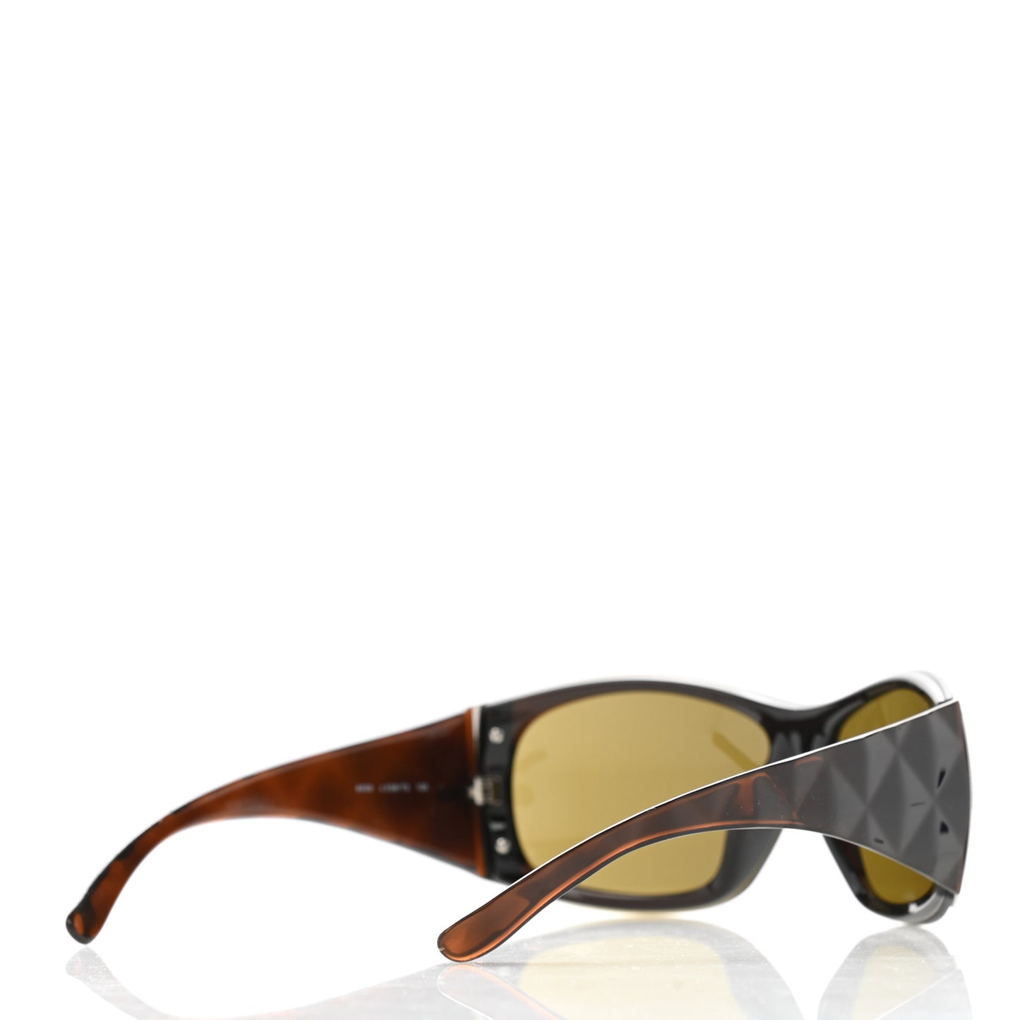 Acetate Quilted CC Shield Sunglasses 6009 Brown