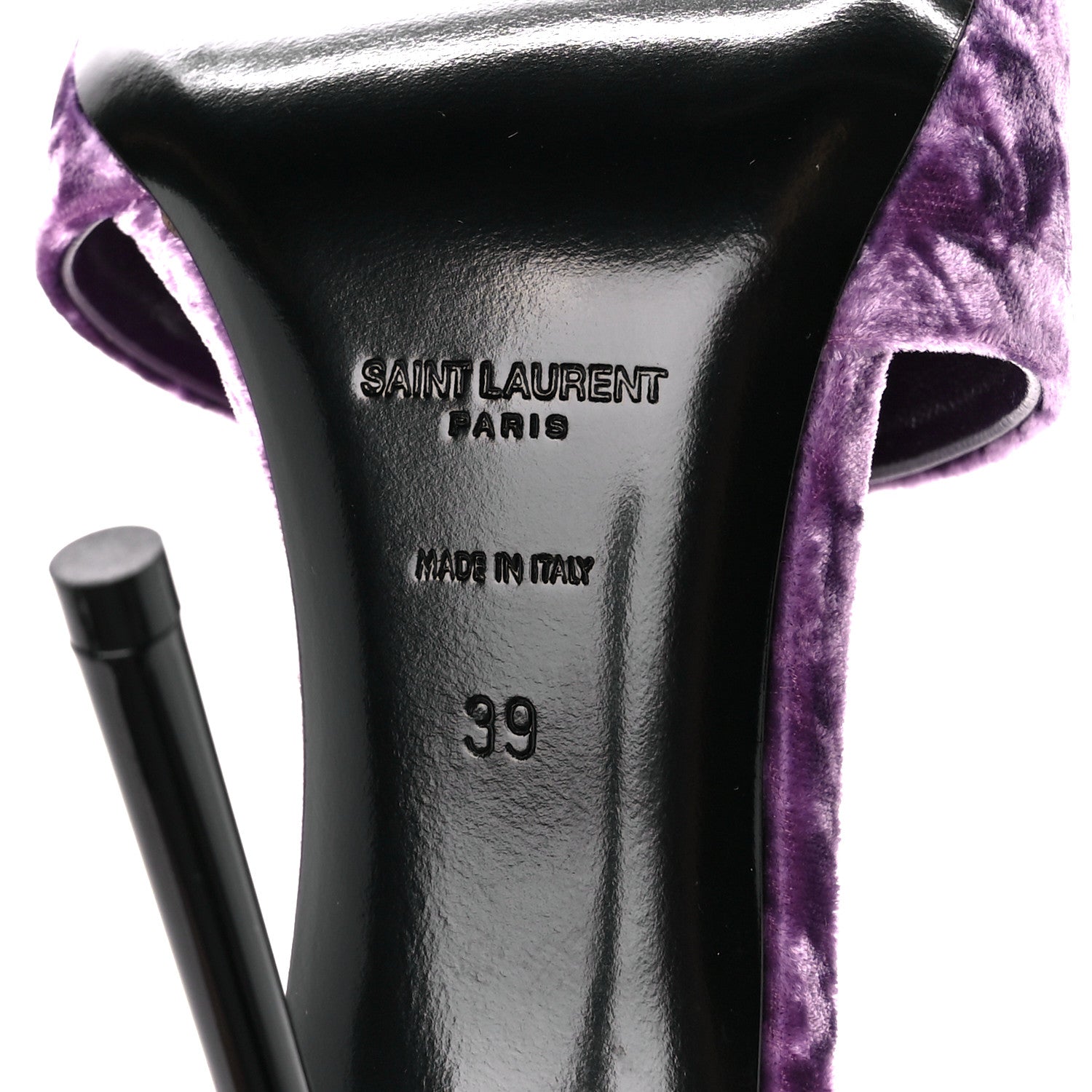 Saint Laurent Velvet Baliqua 105 Mule Sandals 39 Malva 6 of 9