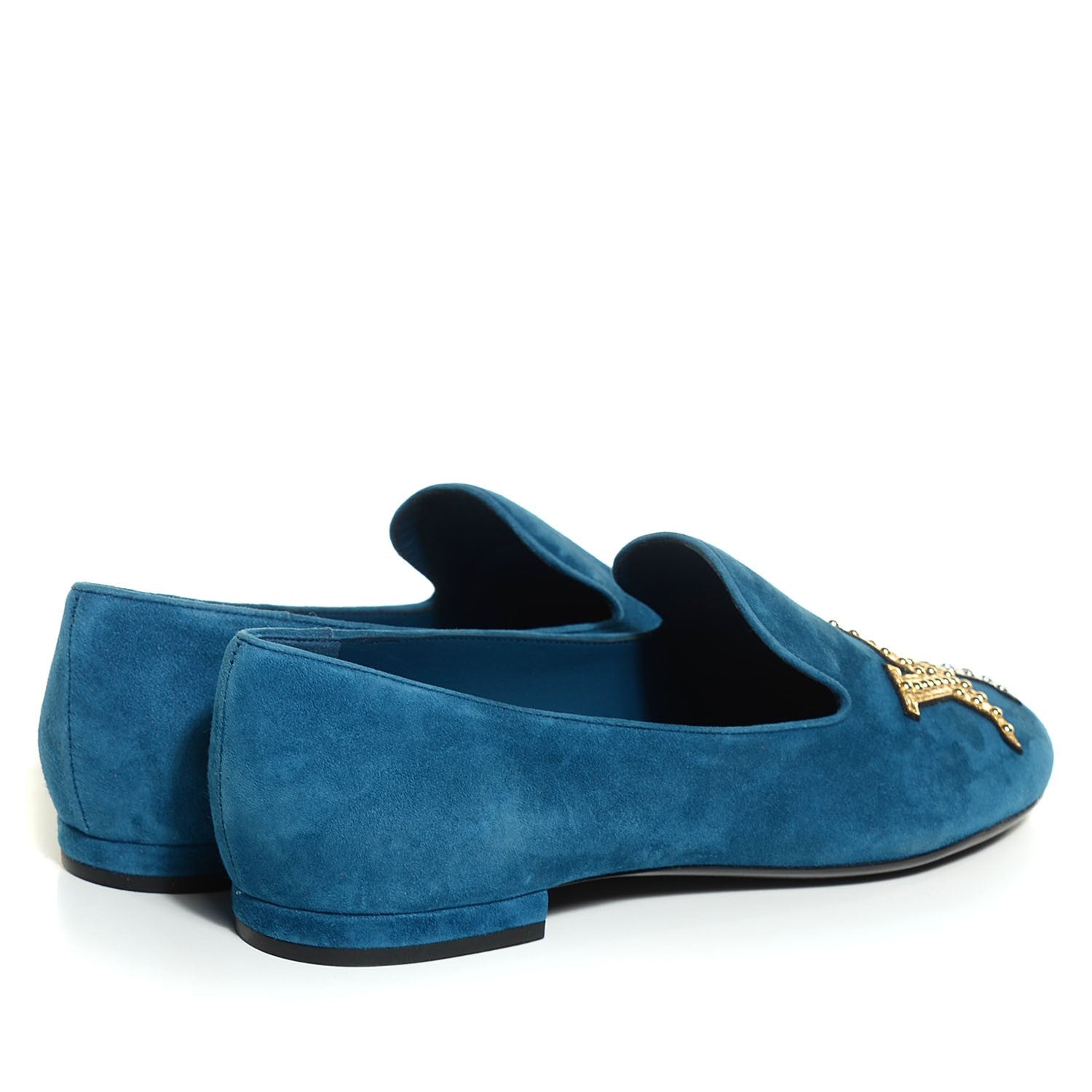 Louis Vuitton Suede Goatskin Crystal Addict Slipper 37.5 Blue 4 of 8
