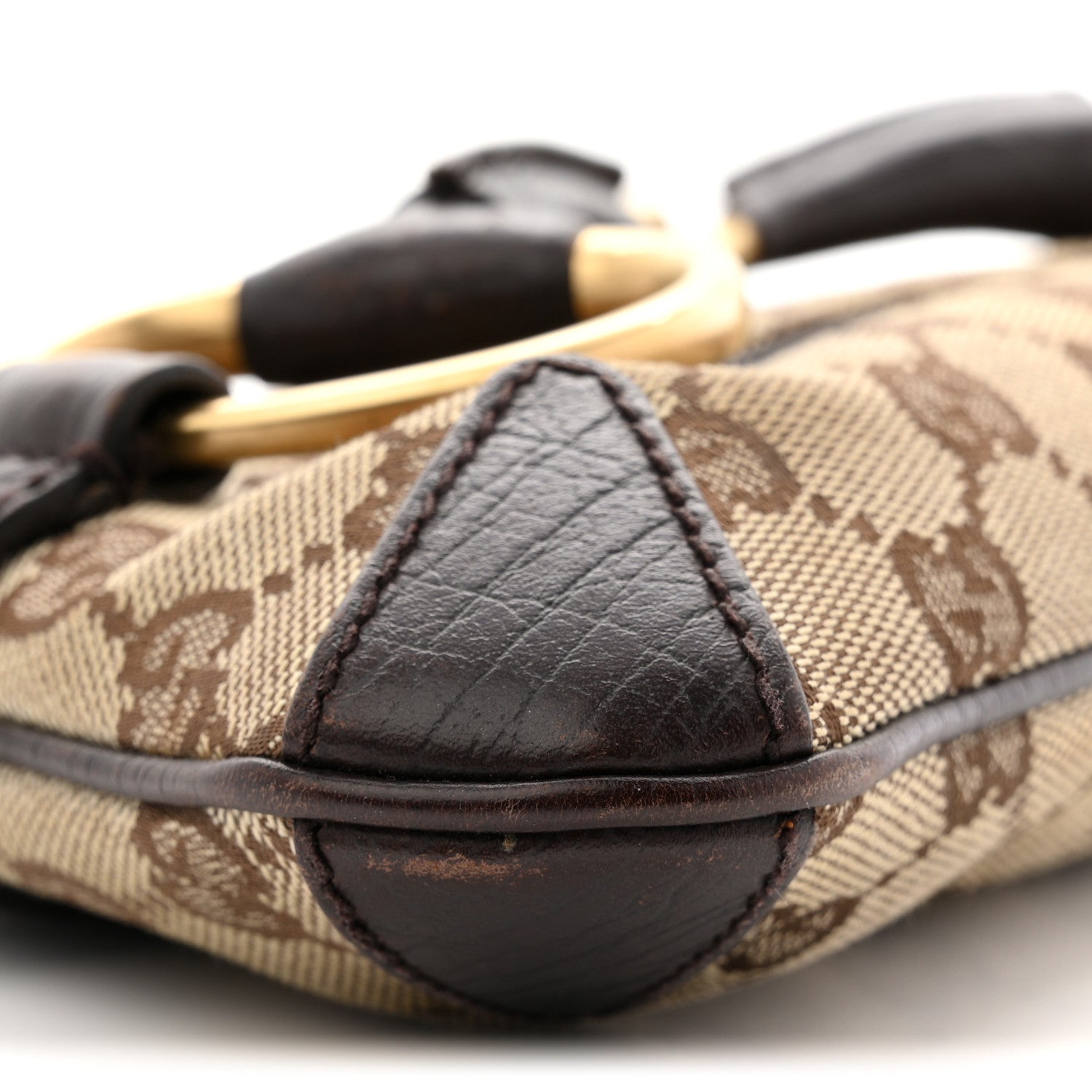 Gucci Monogram Horsebit Clutch Dark Brown 9 of 13