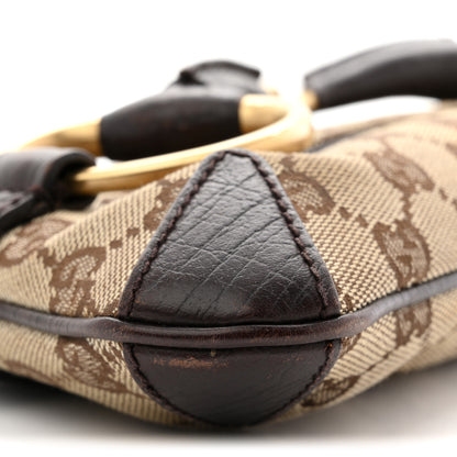 Gucci Monogram Horsebit Clutch Dark Brown 9 of 13