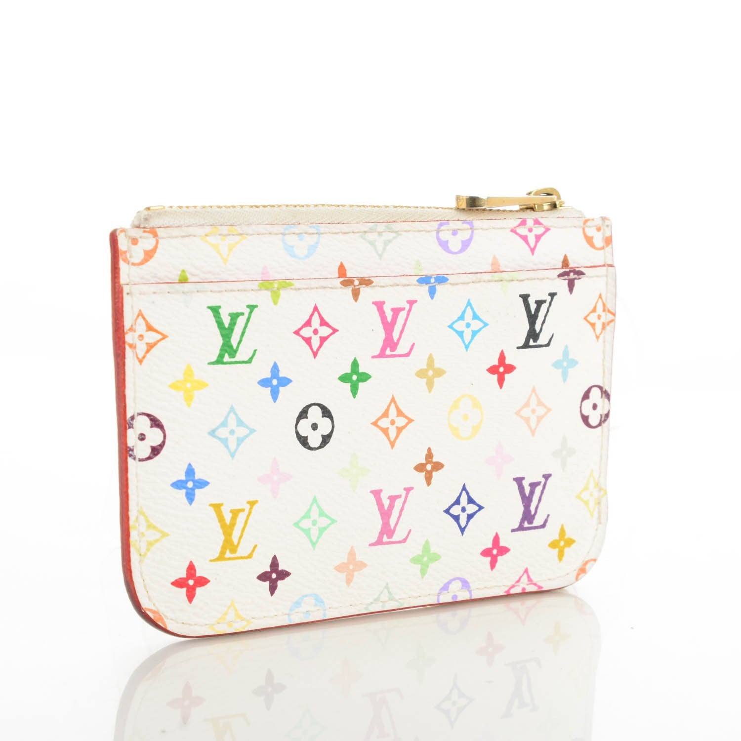 Louis Vuitton Monogram Multicolor Key Pouch White Litchi 3 of 6
