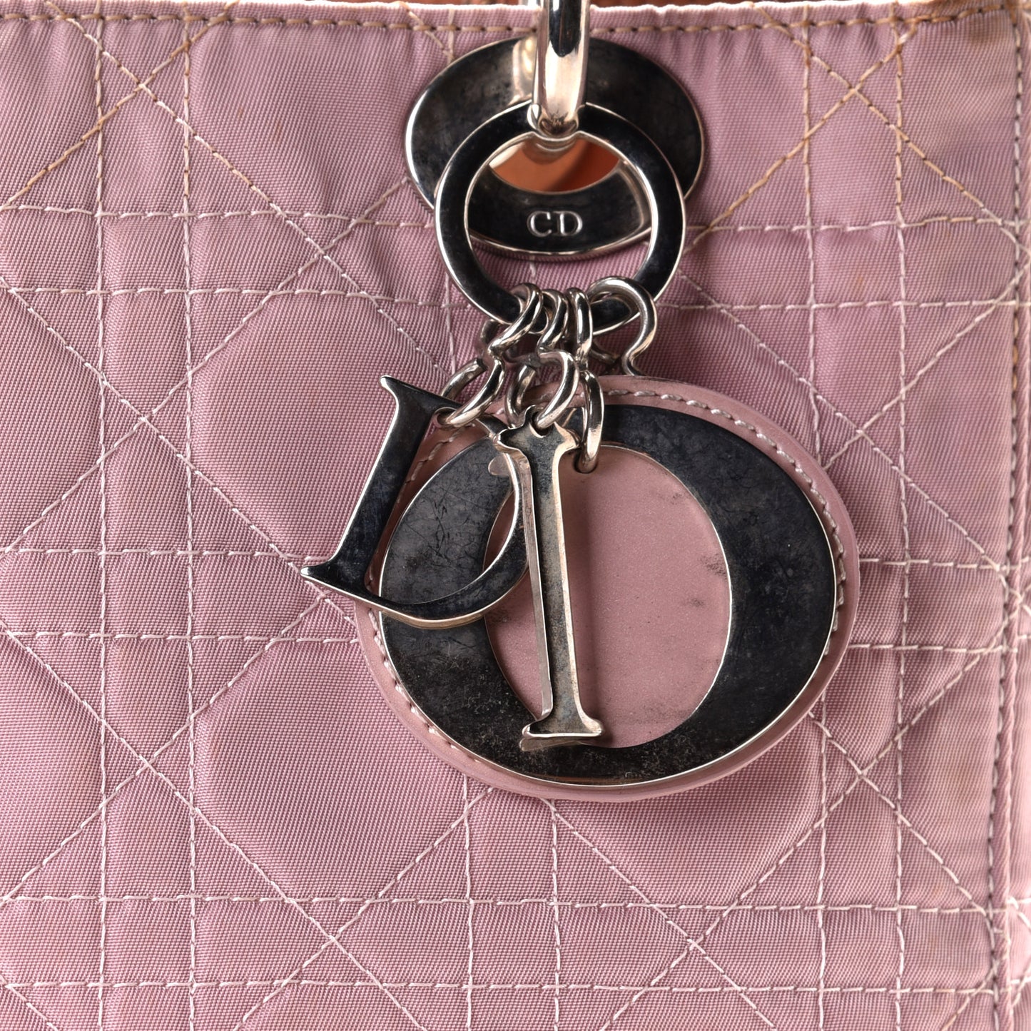 Lucite Nylon Cannage Medium Lady Dior Pink