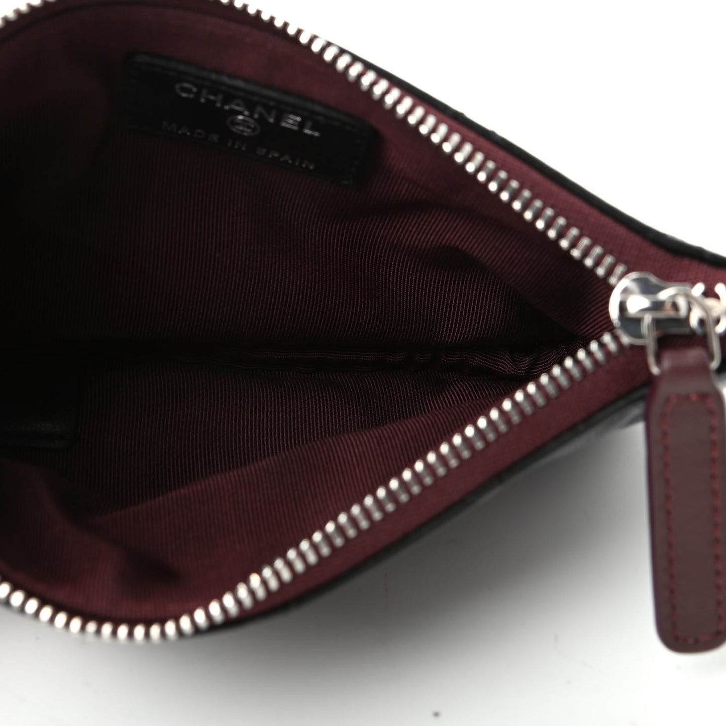 Lambskin Quilted Small Cosmetic Case Black