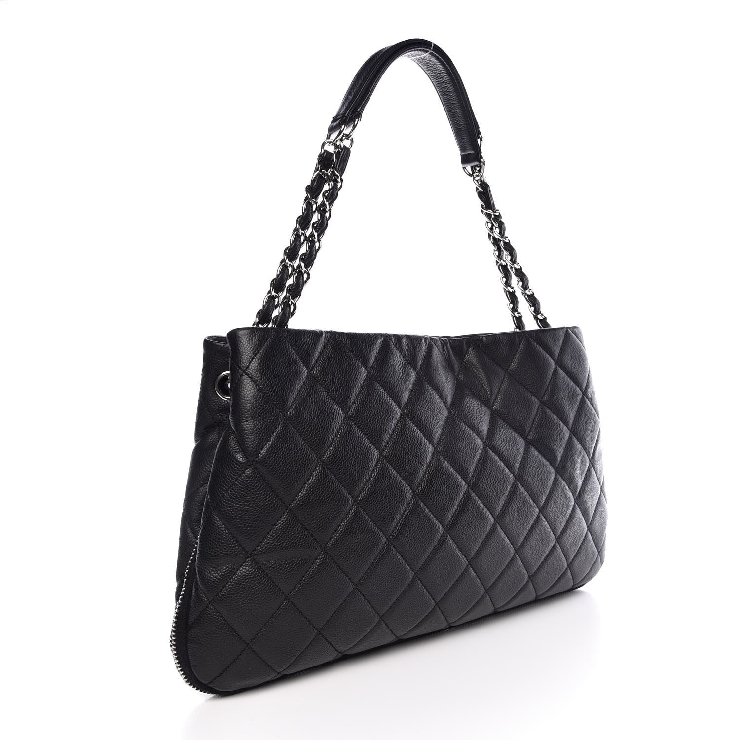 Chanel Caviar Quilted Expandable Zip Shoulder Bag Black 3 of 13