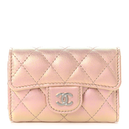 Chanel Iridescent Calfskin Quilted Classic 4 Key Holder Wallet Pink 1 of 10