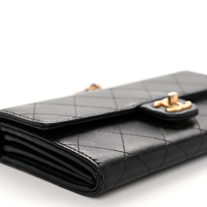 Chanel Goatskin Quilted Chic Pearls Clutch With Chain Black 10 of 12
