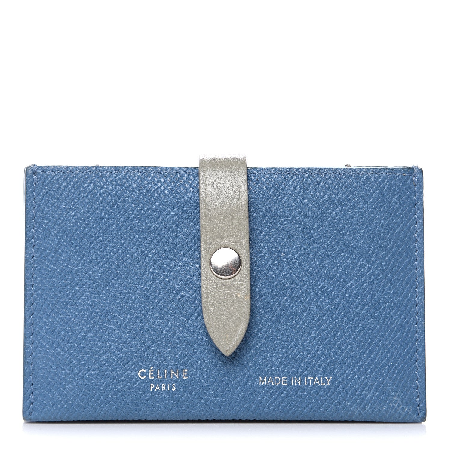 Celine Grained Shiny Calfskin Accordion Card Holder Denim 1 of 8