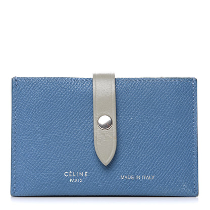 Celine Grained Shiny Calfskin Accordion Card Holder Denim 1 of 8