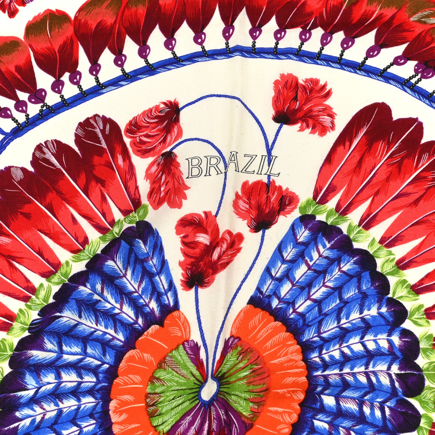 Hermes Cashmere Silk Brazil Shawl 140 5 of 5