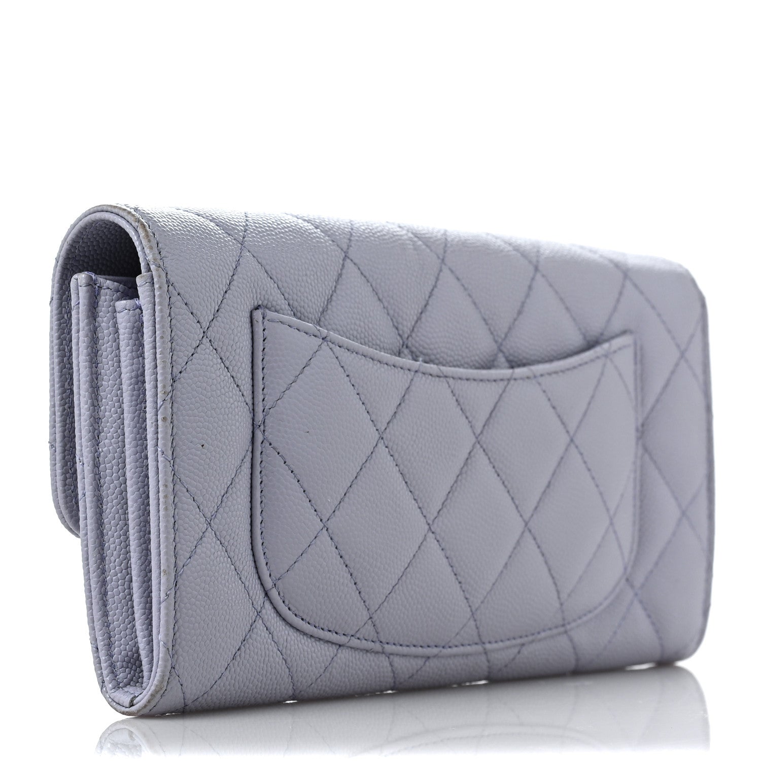 Chanel Caviar Quilted Large Flap Wallet Light Purple 3 of 9