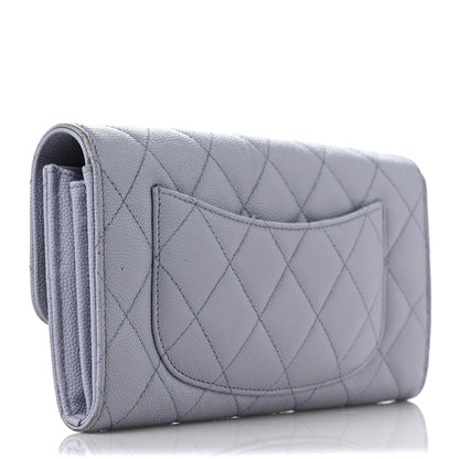 Chanel Caviar Quilted Large Flap Wallet Light Purple 3 of 9