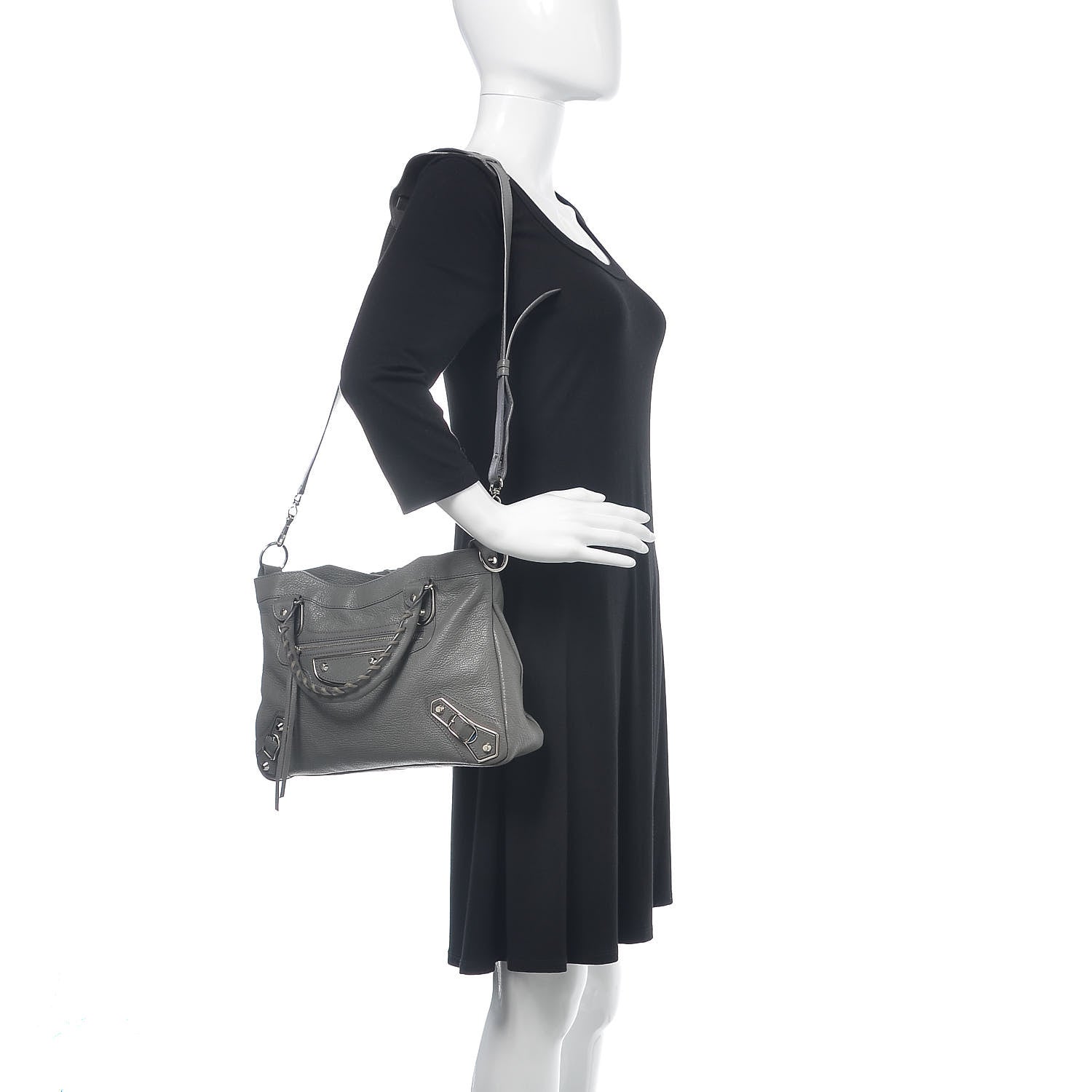 Balenciaga Chevre Silver Metallic Edge Hardware Town Gris Acier 3 of 17