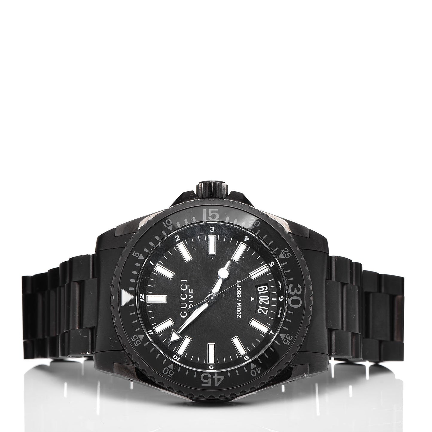 PVD Stainless Steel 45mm Dive Quartz Watch Black
