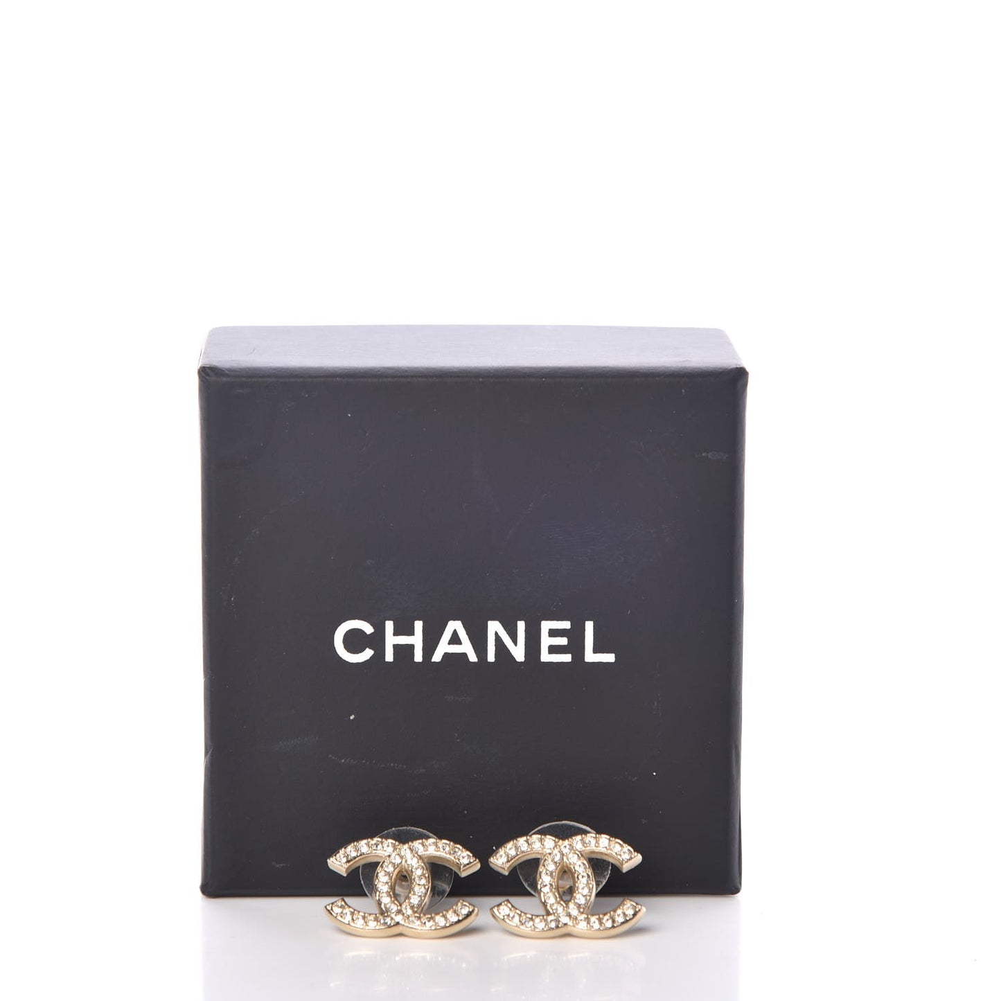Crystal CC Earrings Light Gold