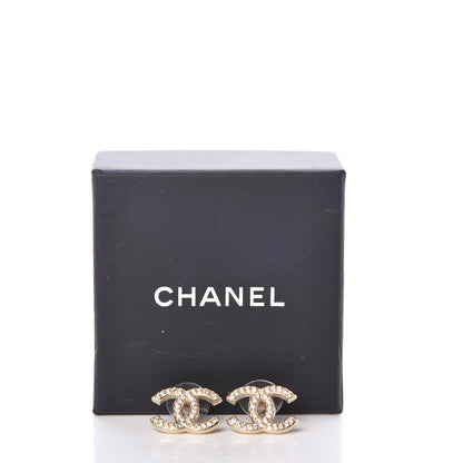 Chanel Crystal CC Earrings Light Gold 5 of 5