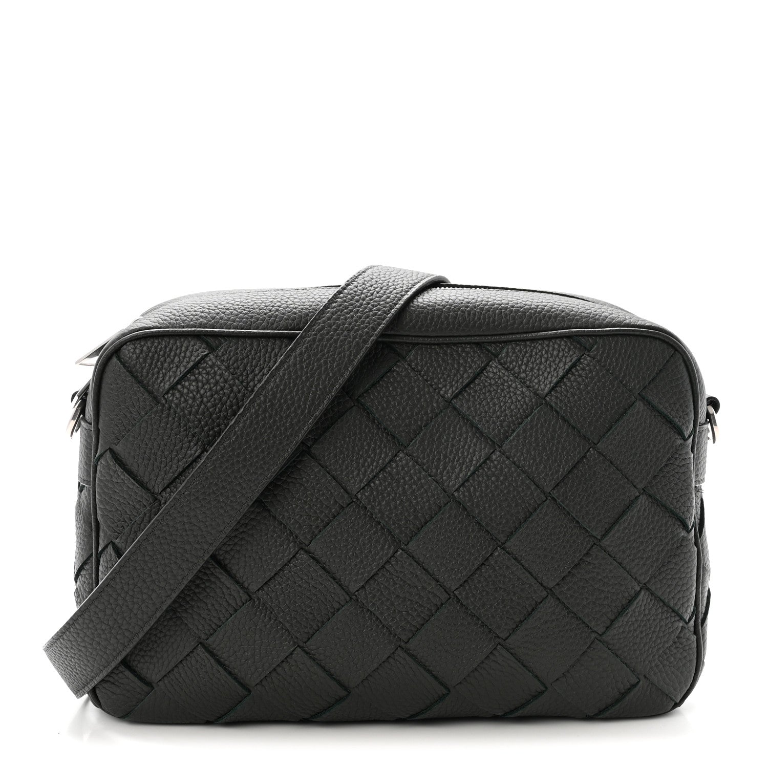 Bottega Veneta Grained Calfskin Intrecciato Medium Camera Bag Dark Green 1 of 9