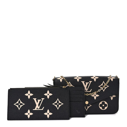 Louis Vuitton Empreinte Monogram Giant Felicie Pochette Black Beige 1 of 9