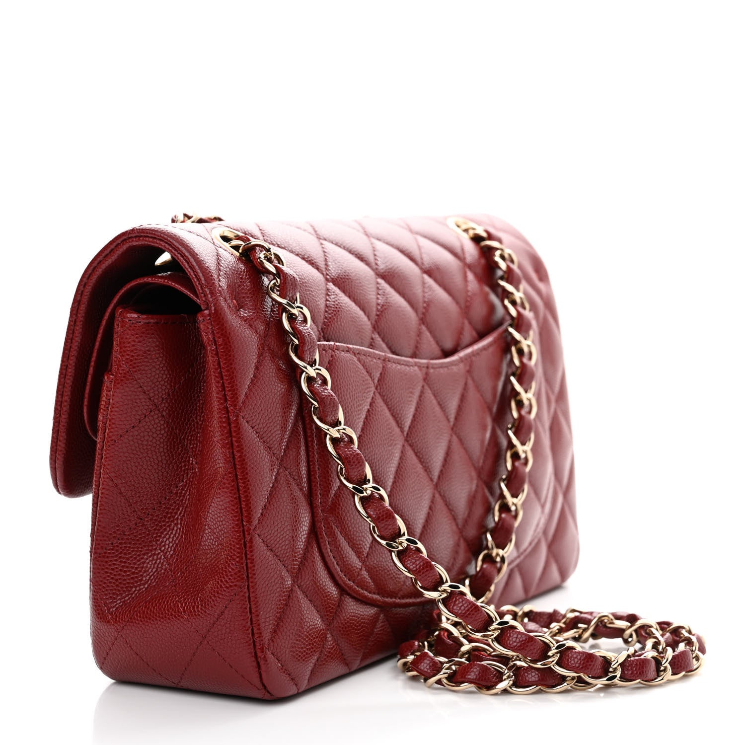 Chanel Caviar Quilted Small Double Flap Burgundy 3 of 11