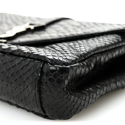 Saint Laurent Calfskin Python Embossed Monogram Medium College Bag Black 9 of 9