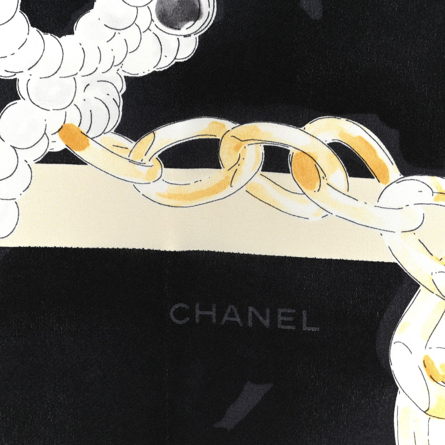 Chanel Silk CC Square Scarf Black 2 of 3