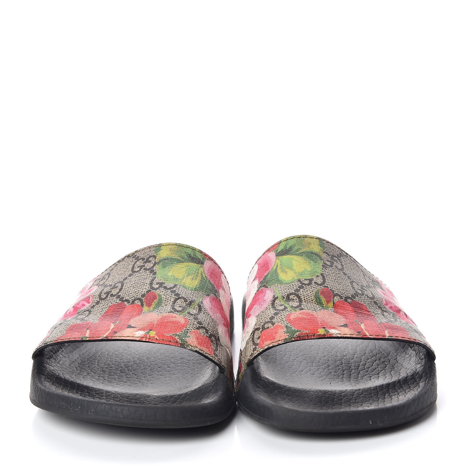 Gucci GG Supreme Monogram Blooms Slide Sandals 37 Beige Multicolor 2 of 9