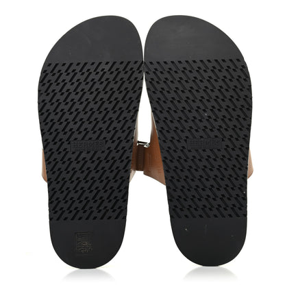 Hermes Calfskin Womens Chypre Sandals 40 Gold 4 of 4