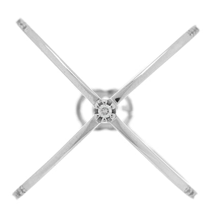 Gucci 18K White Gold Diamond Running G Cross Ring 55 7.25 3 of 4