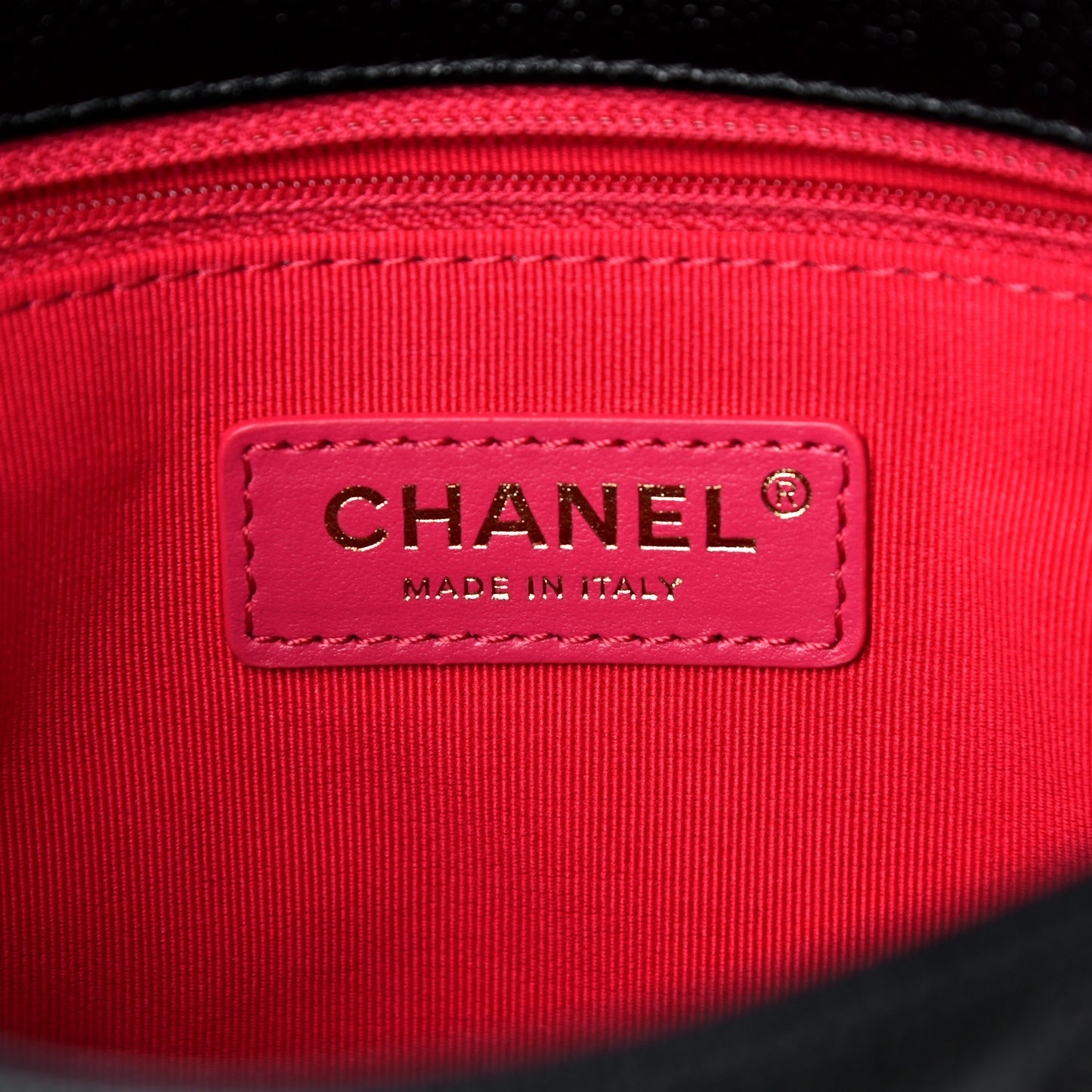 Shiny Caviar Quilted Small Chain Melody Flap Black
