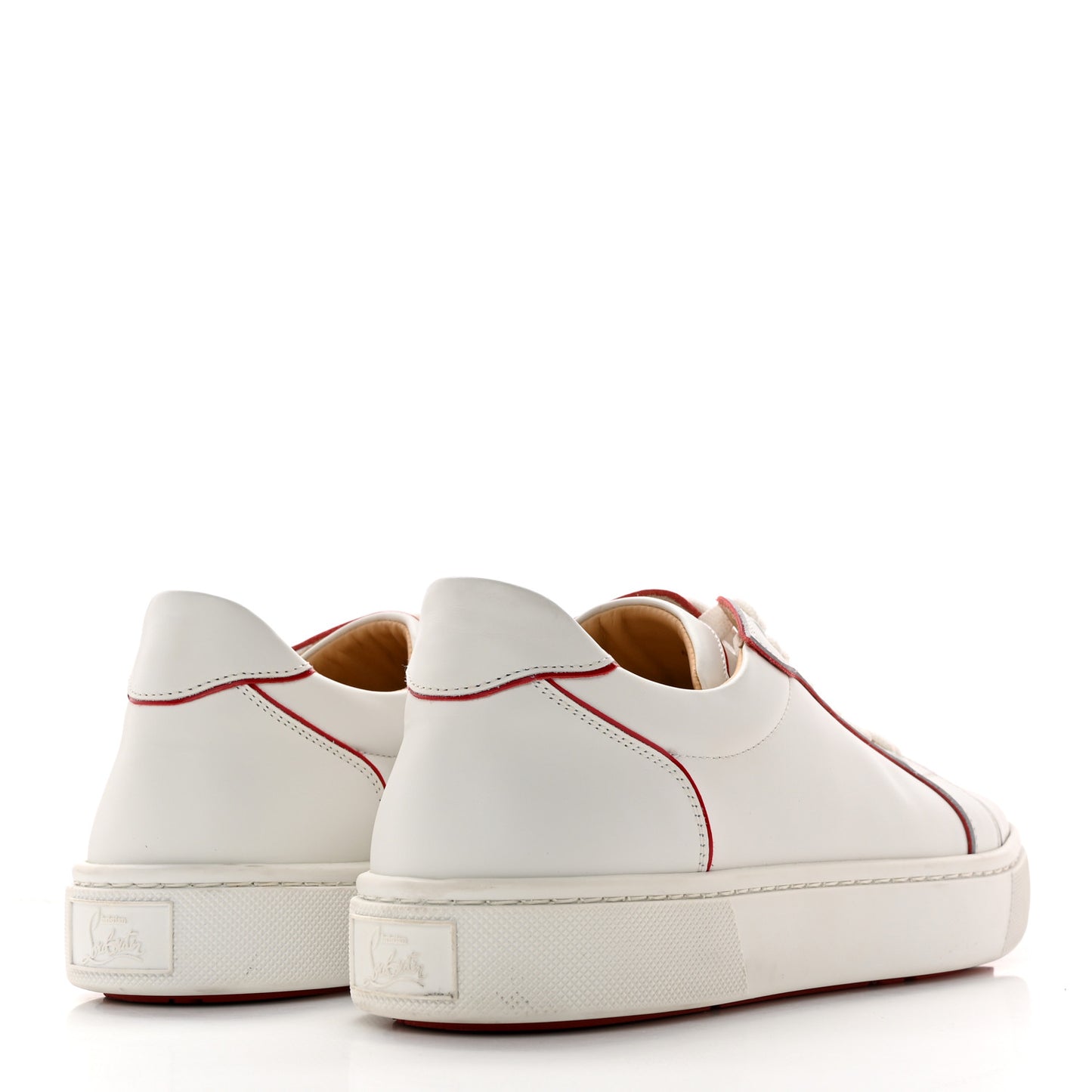 Calfskin Patent Vieirissima Flat Sneakers 41 White Red