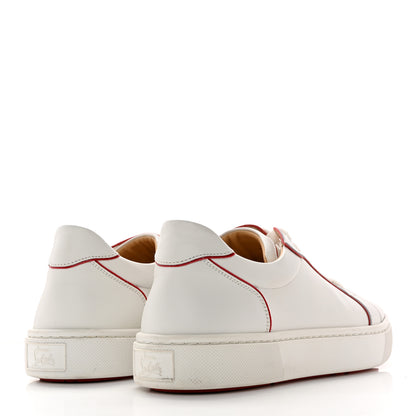 Christian Louboutin Calfskin Patent Vieirissima Flat Sneakers 41 White Red 4 of 11