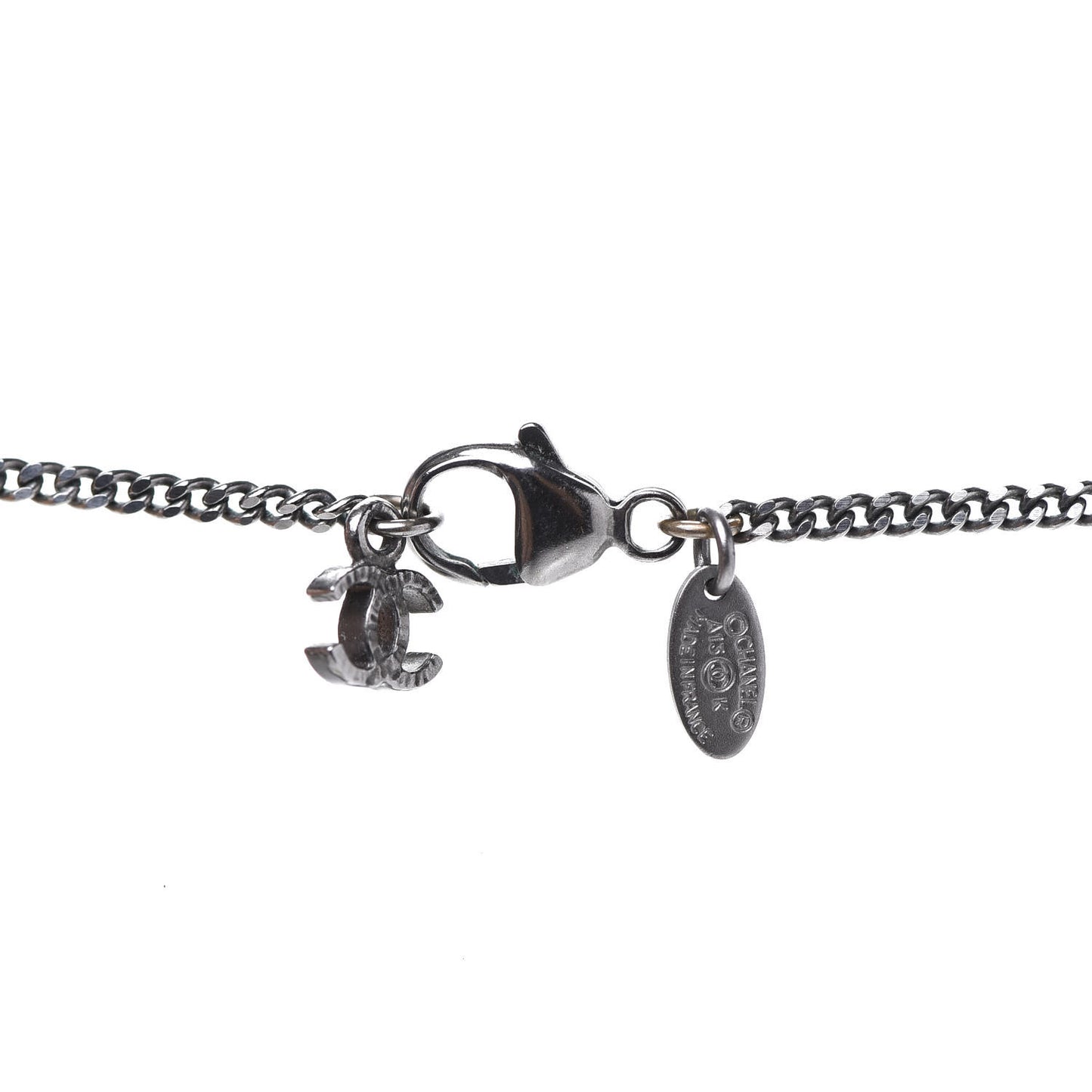 Ruthenium Globe CC Pendant Necklace Dark Silver