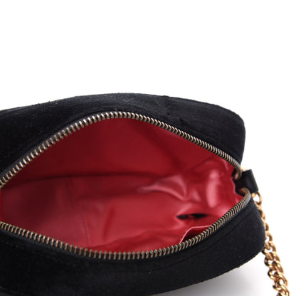 Gucci Velvet Matelasse Marquise Crystals Mini GG Marmont Chain Shoulder Bag Black 5 of 10