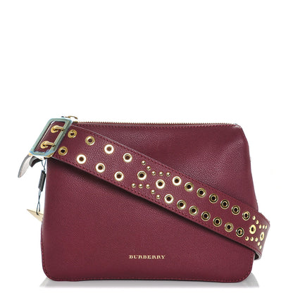 Burberry Soft Grain Calfskin House Check Small Helmsley Crossbody Dark Plum 1 of 8