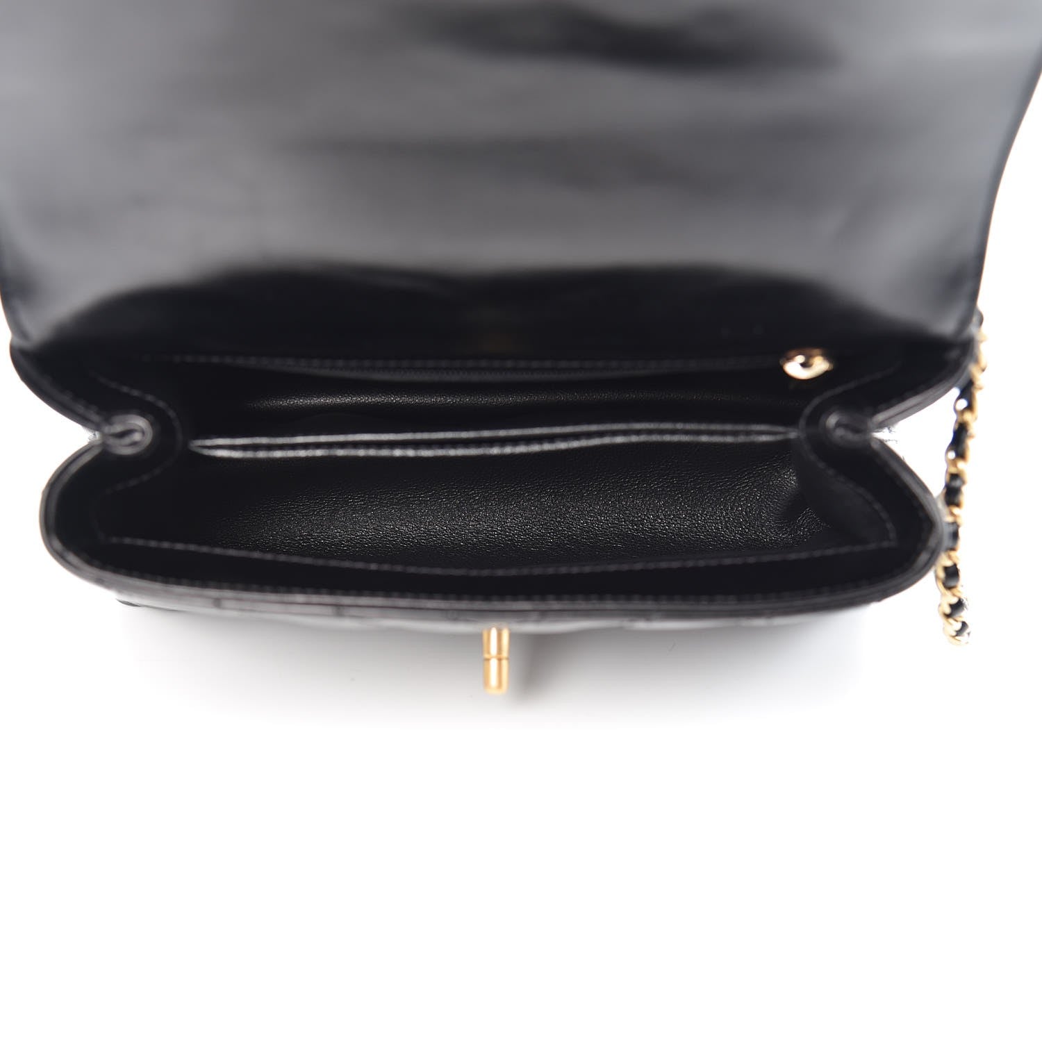 Chanel Calfskin Lizard Chevron Quilted Mini Coco Handle Flap Black 5 of 10