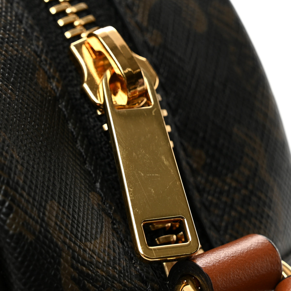 Canvas Calfskin Cuir Triomphe Oval Purse Crossbody Tan