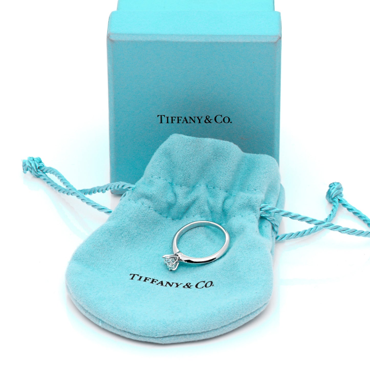 Platinum Diamond .57ct Solitaire Engagement Ring 51 5.75