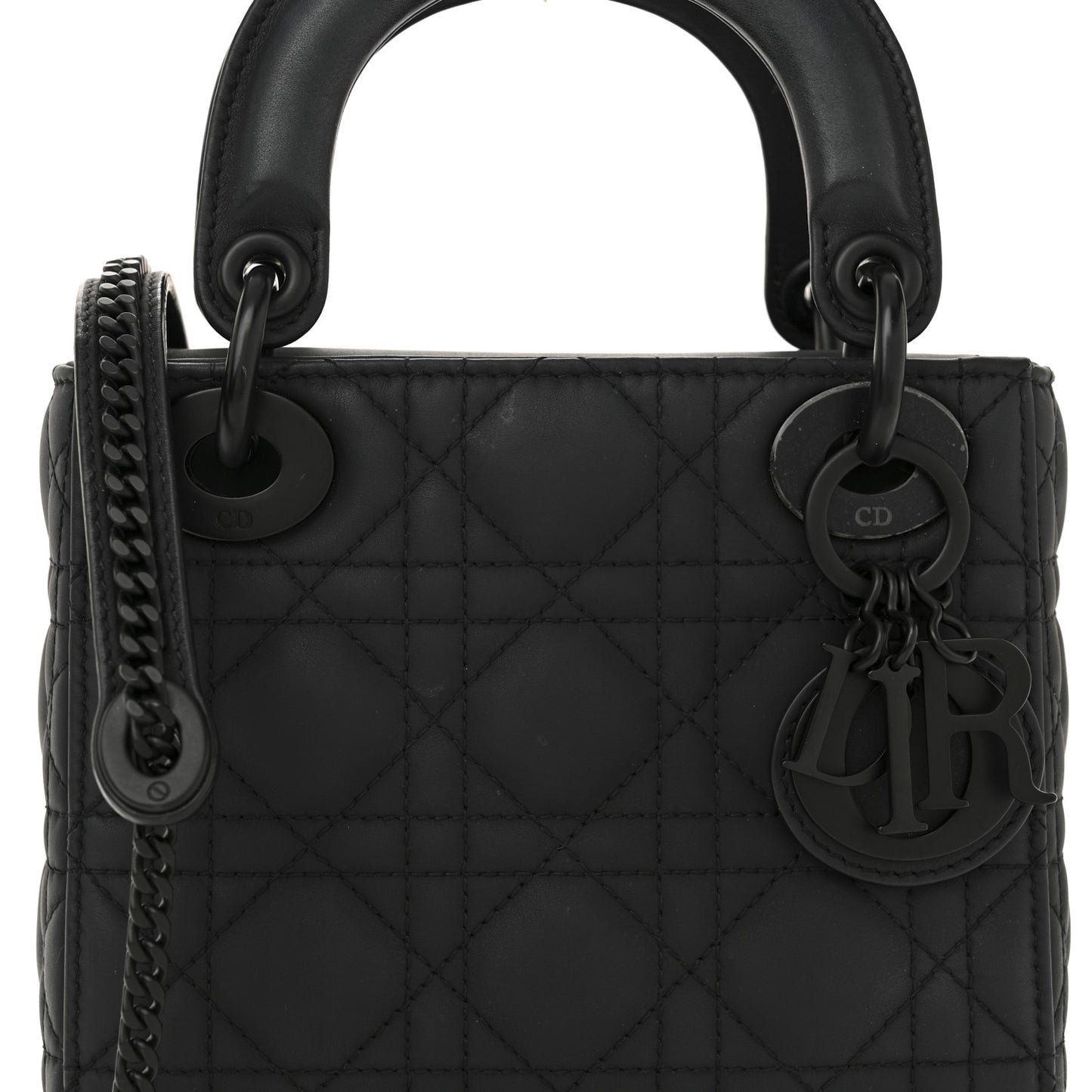 Ultra Matte Calfskin Cannage Mini Lady Dior Black