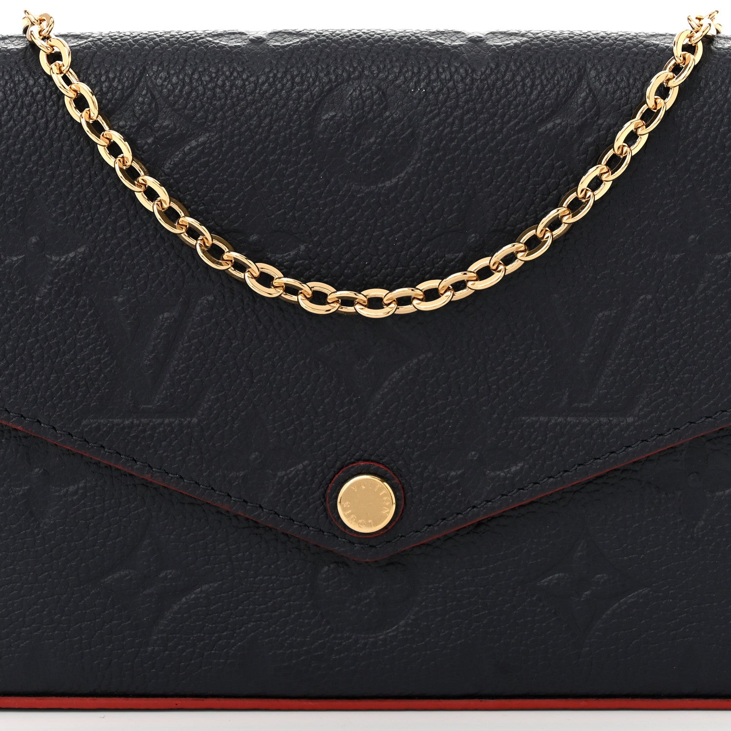 Louis Vuitton Empreinte Pochette Felicie Chain Wallet Marine Rouge 9 of 12