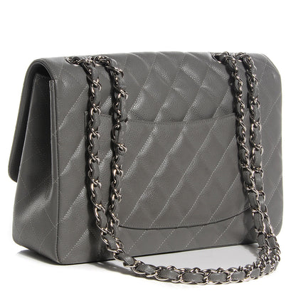 Chanel Caviar Quilted Jumbo Single Flap Grey 4 of 8