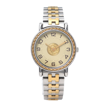 Hermes Stainless Steel 25mm Sellier Quartz Watch Gold 1 of 6
