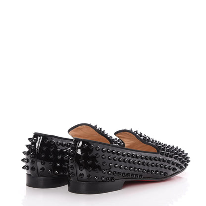 Christian Louboutin Patent Calfskin Rolling Spikes Loafers 38 Black 4 of 10