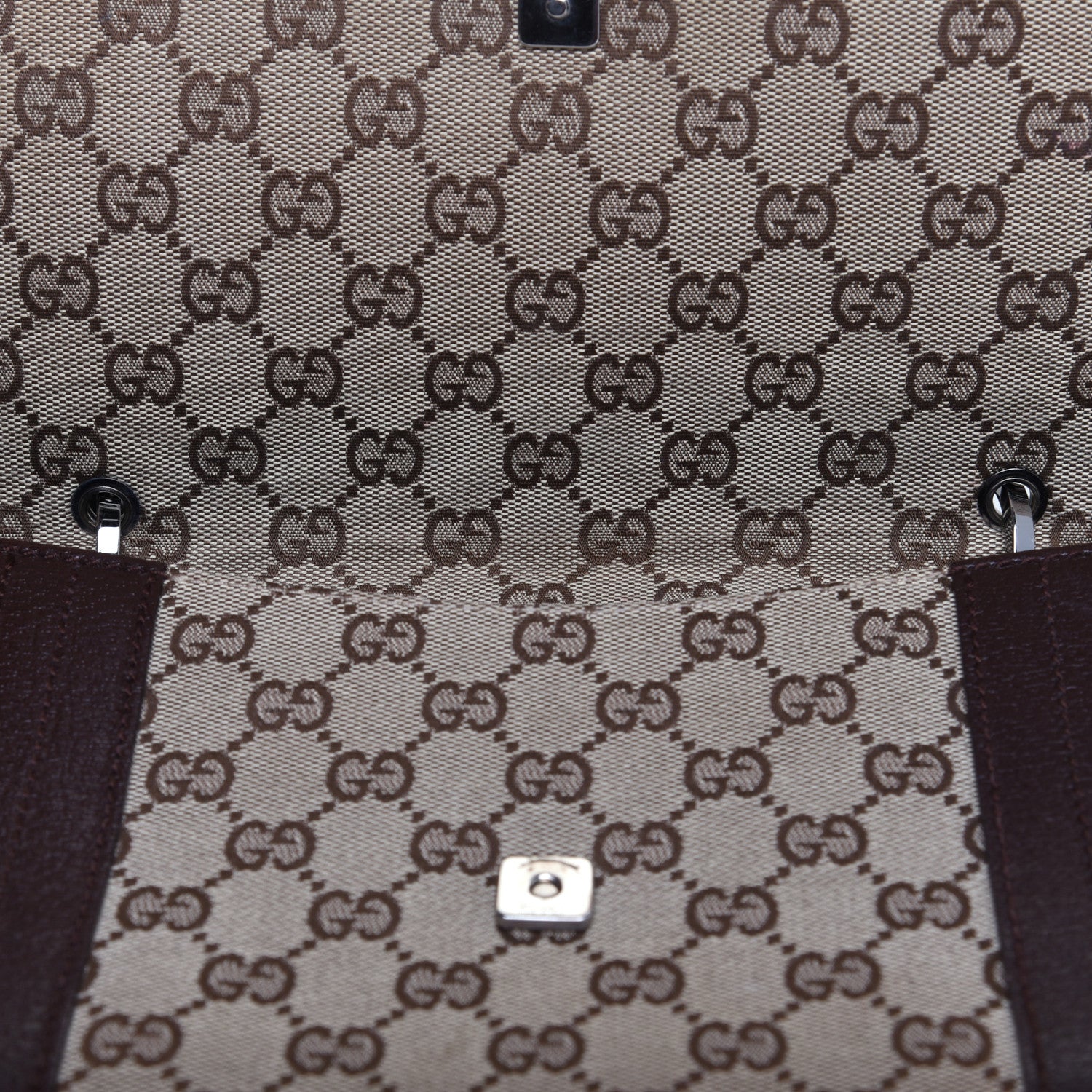 Gucci Monogram Satchel Dark Brown 10 of 11