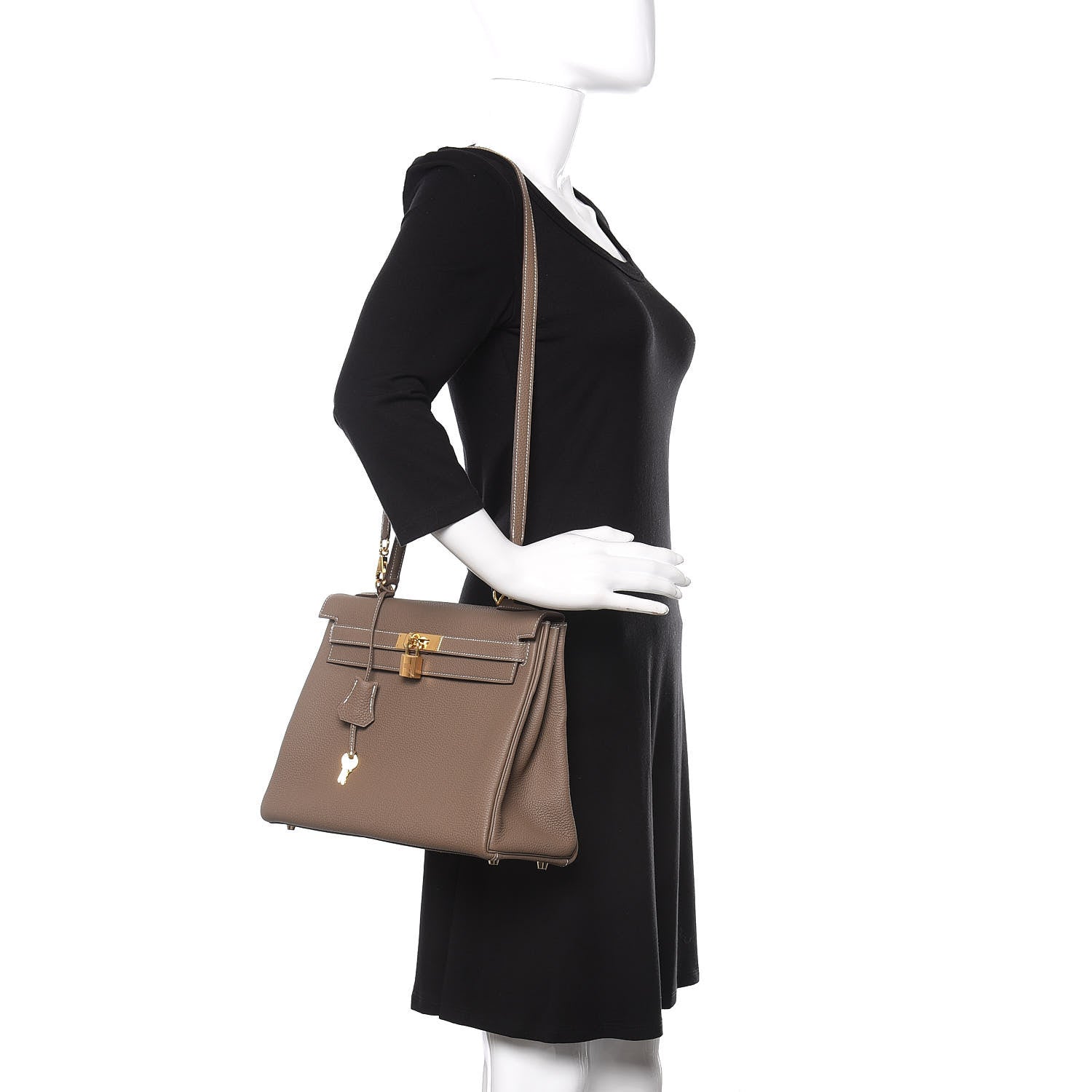 Hermes Togo Kelly Retourne 32 Etoupe 2 of 11