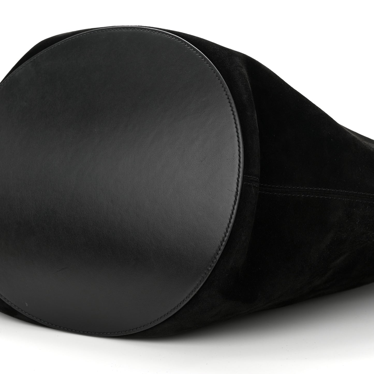 Suede Calfskin Medium Lotus Tote Black