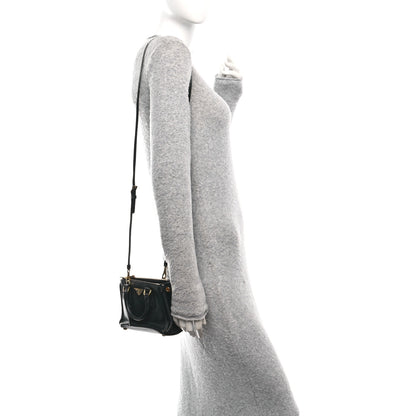 Prada Saffiano Micro Galleria Double Zip Tote Black 2 of 9