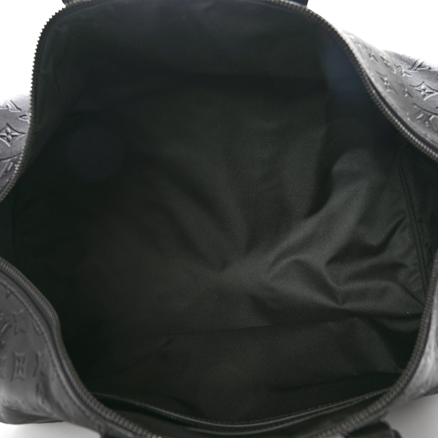 Louis Vuitton Calfskin Shadow Monogram Keepall Bandouliere 50 Black 4 of 8